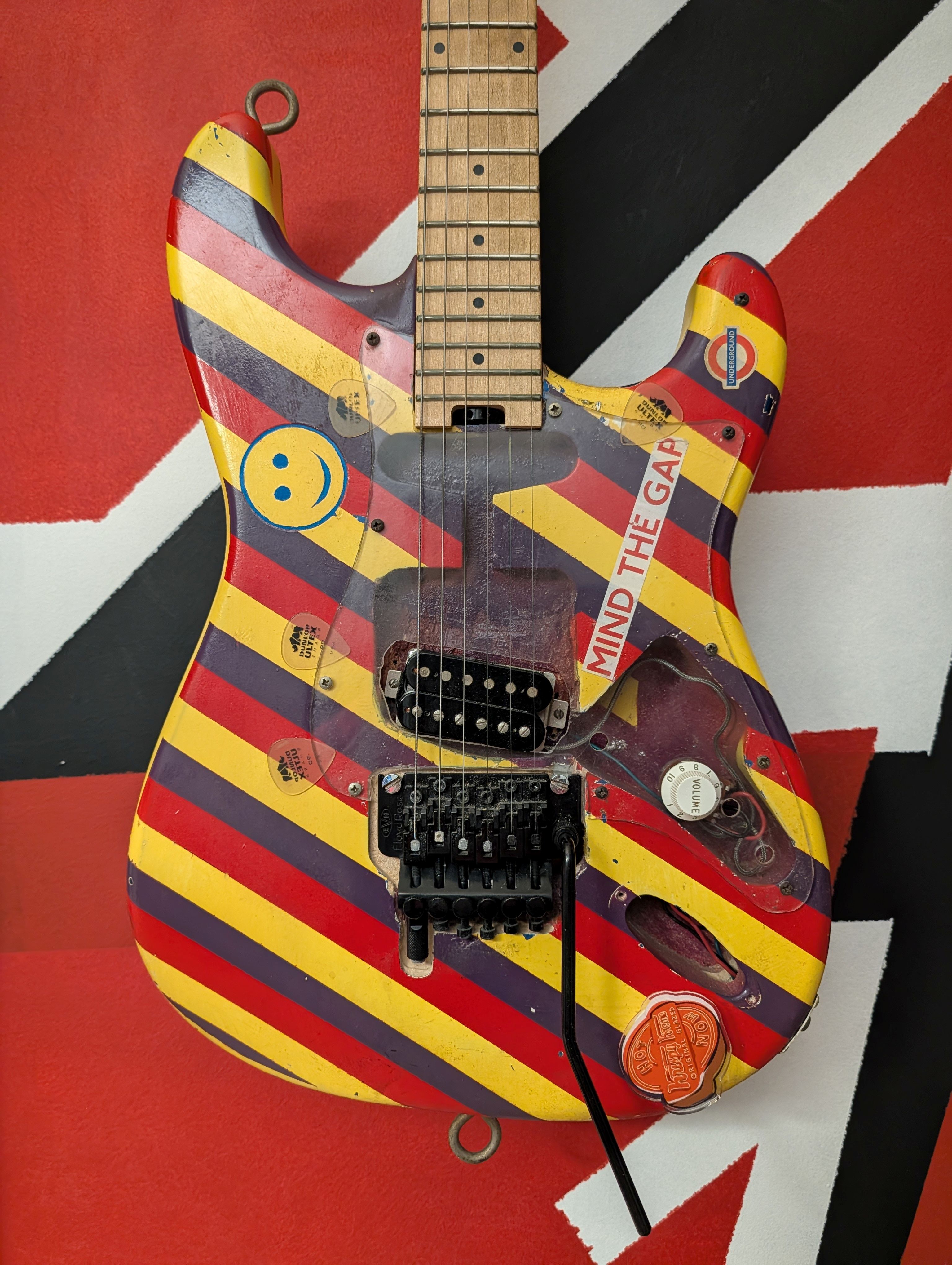 My homebuilt guitar, Edna, in her latest state of perfectly playable disrepair