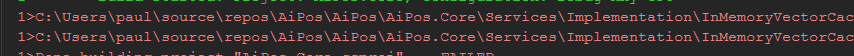 A screenshot of some build errors